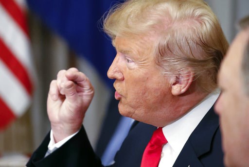 (AP Photo/Pablo Martinez Monsivais). U.S. President Donald Trump gestures while speaking to NATO Secretary General Jens Stoltenberg during their bilateral breakfast, Wednesday, July 11, 2018 in Brussels, Belgium. (AP Photo/Pablo Martinez Monsivais). U.S. President Donald Trump gestures while speaking to NATO Secretary General Jens Stoltenberg during their bilateral breakfast, Wednesday, July 11, 2018 in Brussels, Belgium.