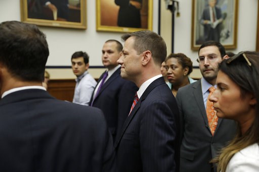 (AP Photo/Evan Vucci). FBI Deputy Assistant Director Peter Strzok, center, arrives before the House Committees on the Judiciary and Oversight and Government Reform hearing on "Oversight of FBI and DOJ Actions Surrounding the 2016 Election," on Capitol ... (AP Photo/Evan Vucci). FBI Deputy Assistant Director Peter Strzok, center, arrives before the House Committees on the Judiciary and Oversight and Government Reform hearing on "Oversight of FBI and DOJ Actions Surrounding the 2016 Election," on Capitol ...