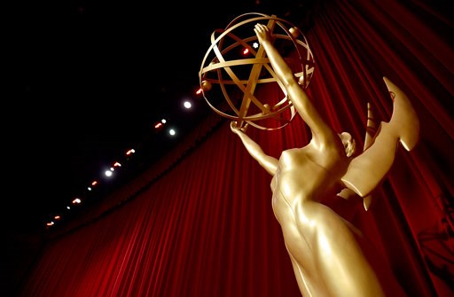 (Photo by Chris Pizzello/Invision/AP). An Emmy statue appears on stage at the 70th Primetime Emmy Nominations Announcements at the Television Academy's Saban Media Center on Thursday, July 12, 2018, in Los Angeles. (Photo by Chris Pizzello/Invision/AP). An Emmy statue appears on stage at the 70th Primetime Emmy Nominations Announcements at the Television Academy's Saban Media Center on Thursday, July 12, 2018, in Los Angeles.