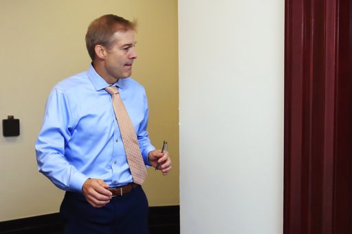 (AP Photo/Manuel Balce Ceneta). Rep. Jim Jordan, R-Ohio, arrives for a House Republican Conference meeting on Capitol Hill in Washington, Wednesday, July 11. (AP Photo/Manuel Balce Ceneta). Rep. Jim Jordan, R-Ohio, arrives for a House Republican Conference meeting on Capitol Hill in Washington, Wednesday, July 11.