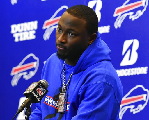 (AP Photo/Rich Barnes, File). FILE - In this Dec. 17, 2017, file photo, Buffalo Bills running back LeSean McCoy (25) speaks with the media following an NFL football game against the Miami Dolphins, in Orchard Park, N.Y. LeSean McCoy says an allegation ... (AP Photo/Rich Barnes, File). FILE - In this Dec. 17, 2017, file photo, Buffalo Bills running back LeSean McCoy (25) speaks with the media following an NFL football game against the Miami Dolphins, in Orchard Park, N.Y. LeSean McCoy says an allegation ...