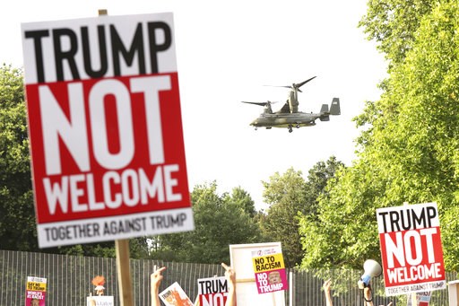 The Latest: Trump, queen getting acquainted over tea