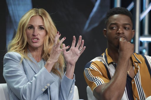(Photo by Richard Shotwell/Invision/AP). Julia Roberts, left, and Stephan James participate in the "Homecoming" panel during the TCA Summer Press Tour on Saturday, July 28, 2018, in Beverly Hills, Calif. (Photo by Richard Shotwell/Invision/AP). Julia Roberts, left, and Stephan James participate in the "Homecoming" panel during the TCA Summer Press Tour on Saturday, July 28, 2018, in Beverly Hills, Calif.