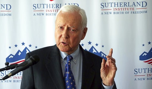 (AP Photo/Rick Bowmer). U.S. Sen. Orrin Hatch discusses Supreme Court nominee Brett Kavanaugh during a speech hosted by the Sutherland Institute, Thursday, Aug. 9, 2018, in Salt Lake City. (AP Photo/Rick Bowmer). U.S. Sen. Orrin Hatch discusses Supreme Court nominee Brett Kavanaugh during a speech hosted by the Sutherland Institute, Thursday, Aug. 9, 2018, in Salt Lake City.