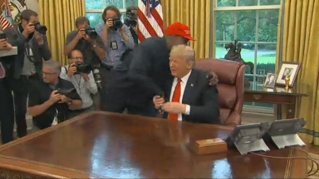 No surprise: Kanye's free-style riffs dominate Oval Office