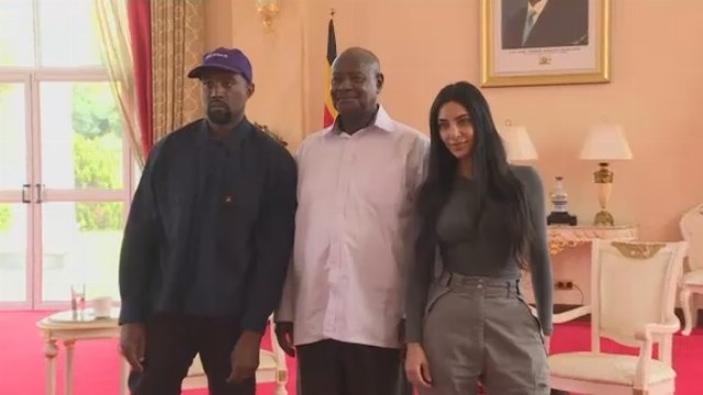 Kanye West meets Uganda's president, gifts pair of sneakers