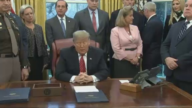 Trump hastens to Capitol to hold GOP in line on shutdown