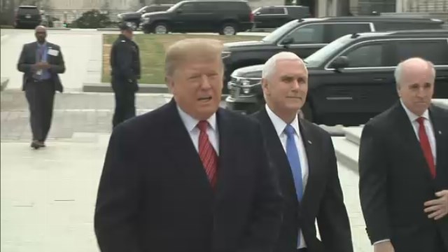 Trump hastens to Capitol to hold GOP in line on shutdown
