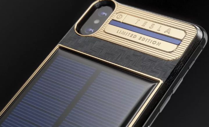This $4,600 solar charger comes with an iPhone X attached