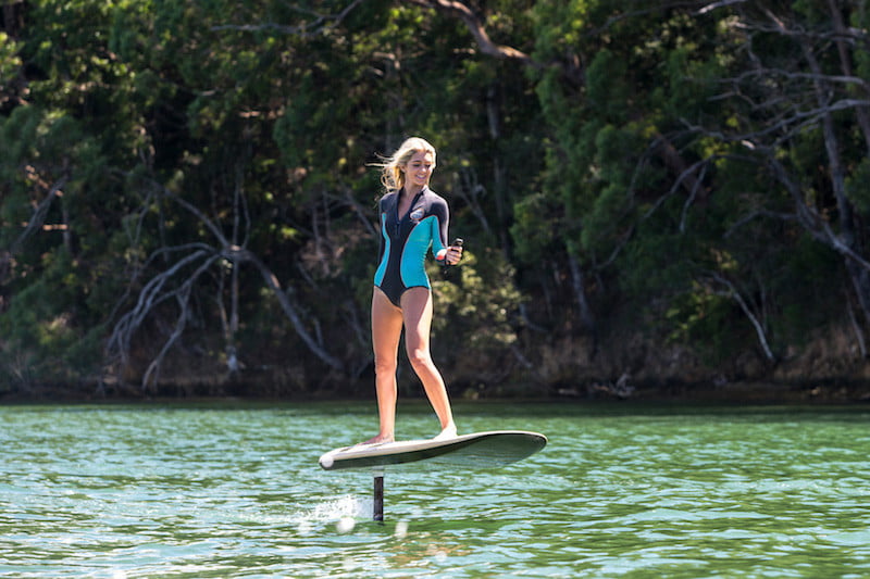 You don’t even need waves to ride this electric hydrofoil surfboard