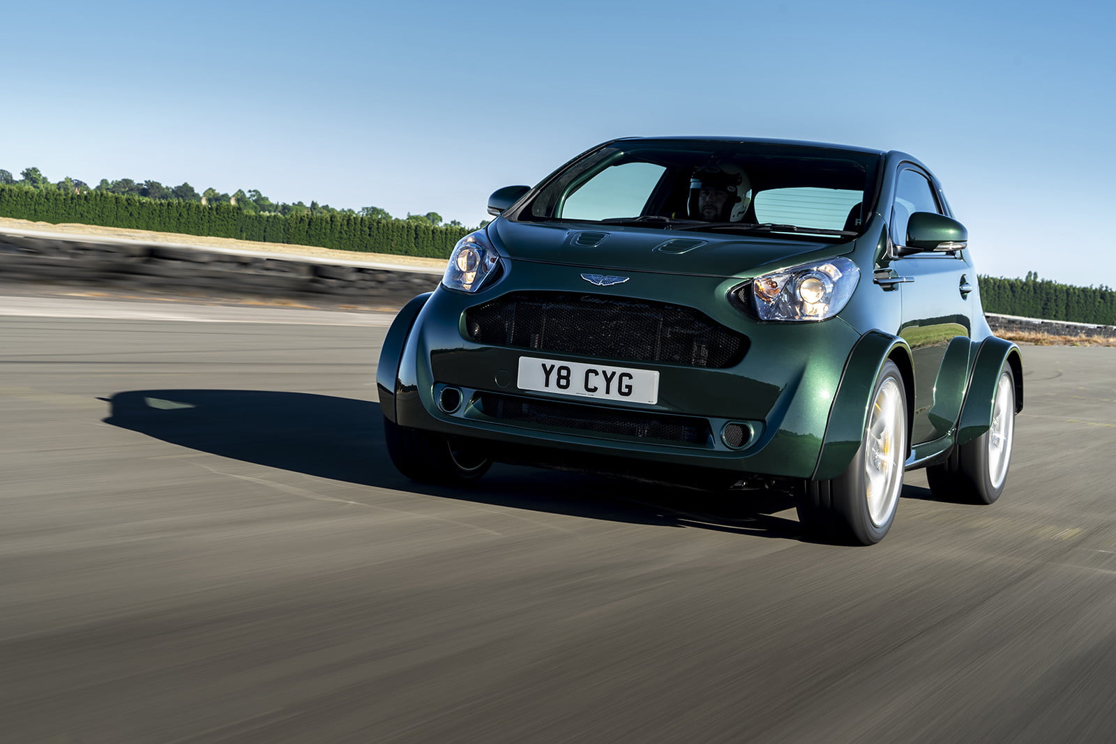 Aston Martin shoehorns V8 Vantage S running gear into a Cygnet for Goodwood