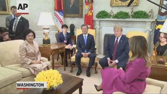 Trump, South Korea's Moon look for way to curb NKorea nukes