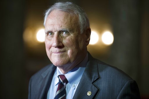 (AP Photo/Cliff Owen). FILE - In this Sept. 5, 2018, photo, Sen. Jon Kyl, R-Ariz., waits to be sworn-in by Vice President Mike Pence during his ceremonial swearing-in at the Old Senate Chamber on Capitol Hill, in Washington. After years of trying to de... (AP Photo/Cliff Owen). FILE - In this Sept. 5, 2018, photo, Sen. Jon Kyl, R-Ariz., waits to be sworn-in by Vice President Mike Pence during his ceremonial swearing-in at the Old Senate Chamber on Capitol Hill, in Washington. After years of trying to de...