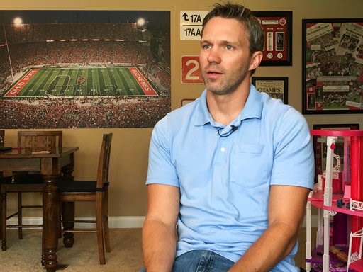 (AP Photo/Mike Householder, File). FILE - In this July 3, 2018, file photo, Brian Garrett speaks during an interview at his home in Powell, Ohio. Garrett, is among about 145 former students who have reported firsthand accounts of sexual misconduct by O... (AP Photo/Mike Householder, File). FILE - In this July 3, 2018, file photo, Brian Garrett speaks during an interview at his home in Powell, Ohio. Garrett, is among about 145 former students who have reported firsthand accounts of sexual misconduct by O...