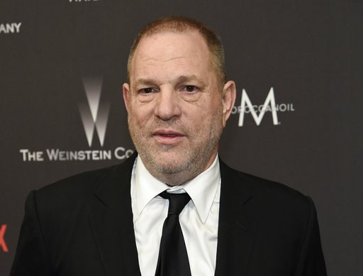 (Photo by Chris Pizzello/Invision/AP, File). FILE - In this Jan. 8, 2017, file photo, Harvey Weinstein arrives at The Weinstein Company and Netflix Golden Globes afterparty in Beverly Hills, Calif. A television network has aired video of Harvey Weinste... (Photo by Chris Pizzello/Invision/AP, File). FILE - In this Jan. 8, 2017, file photo, Harvey Weinstein arrives at The Weinstein Company and Netflix Golden Globes afterparty in Beverly Hills, Calif. A television network has aired video of Harvey Weinste...