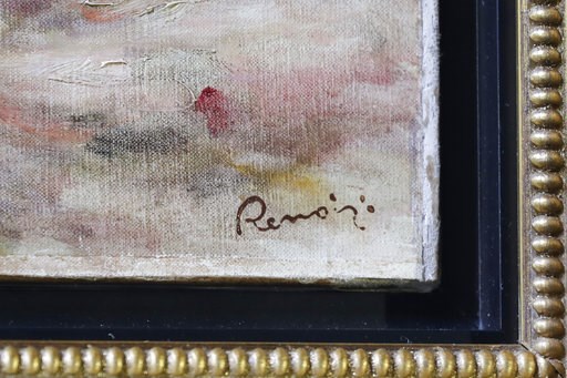 (AP Photo/Mark Lennihan). Renoir's signature is visible in the corner of his painting "Femmes Dans Un Jardin" at a news conference, Wednesday, Sept. 12, 2018, in New York. The 1919 oil painting was seized in Paris by the Nazis from Sylvie Sulitzer's gr... (AP Photo/Mark Lennihan). Renoir's signature is visible in the corner of his painting "Femmes Dans Un Jardin" at a news conference, Wednesday, Sept. 12, 2018, in New York. The 1919 oil painting was seized in Paris by the Nazis from Sylvie Sulitzer's gr...