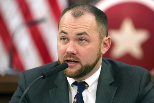(AP Photo/Mark Lennihan File). FILE- In this Nov. 10, 2014 file photo, New York City Councilman Corey Johnson speaks at a hearing in introducing legislation making it easier for transgender people to change the sex on their birth certificates. The New ... (AP Photo/Mark Lennihan File). FILE- In this Nov. 10, 2014 file photo, New York City Councilman Corey Johnson speaks at a hearing in introducing legislation making it easier for transgender people to change the sex on their birth certificates. The New ...
