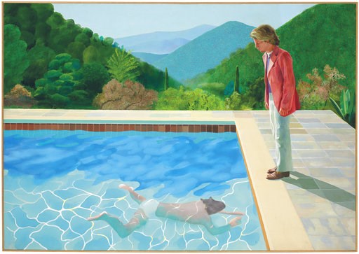 (Christie's Images Ltd. 2018 via AP). This undated photo provided by Christie's Images Ltd. 2018, shows a painting by David Hockney entitled "Portrait of an Artist (Pool with Two Figures)." Christie's expects the painting to set a new record for a work... (Christie's Images Ltd. 2018 via AP). This undated photo provided by Christie's Images Ltd. 2018, shows a painting by David Hockney entitled "Portrait of an Artist (Pool with Two Figures)." Christie's expects the painting to set a new record for a work...