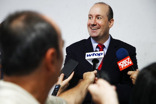 (AP Photo/Jacquelyn Martin, File). FILE - In this July 3, 2018, file photo, Washington Capitals NHL hockey new head coach Todd Reirden answers questions from members of the media after a news conference in Arlington, Va. The celebrating is over for now... (AP Photo/Jacquelyn Martin, File). FILE - In this July 3, 2018, file photo, Washington Capitals NHL hockey new head coach Todd Reirden answers questions from members of the media after a news conference in Arlington, Va. The celebrating is over for now...