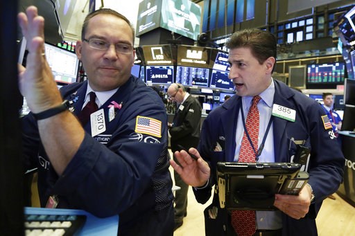 (AP Photo/Richard Drew, File). FILE- In this Aug. 22, 2018, file photo specialist Anthony Matesic, left, and trader Anthony Carannante work on the floor of the New York Stock Exchange. The U.S. stock market opens at 9:30 a.m. EDT on Thursday, Sept. 13. (AP Photo/Richard Drew, File). FILE- In this Aug. 22, 2018, file photo specialist Anthony Matesic, left, and trader Anthony Carannante work on the floor of the New York Stock Exchange. The U.S. stock market opens at 9:30 a.m. EDT on Thursday, Sept. 13.
