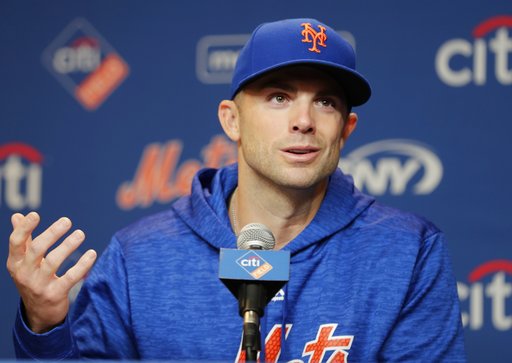 (AP Photo/Frank Franklin II). New York Mets third baseman David Wright speak during a news conference before a baseball game against the Miami Marlins, Thursday, Sept. 13, 2018, in New York. (AP Photo/Frank Franklin II). New York Mets third baseman David Wright speak during a news conference before a baseball game against the Miami Marlins, Thursday, Sept. 13, 2018, in New York.