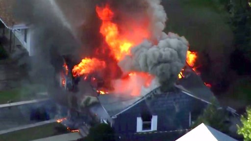 (WCVB via AP). In this image take from video provided by WCVB in Boston, flames consume a home in Lawrence, Mass, a suburb of Boston, Thursday, Sept. 13, 2018. Emergency crews are responding to what they believe is a series of gas explosions that have ... (WCVB via AP). In this image take from video provided by WCVB in Boston, flames consume a home in Lawrence, Mass, a suburb of Boston, Thursday, Sept. 13, 2018. Emergency crews are responding to what they believe is a series of gas explosions that have ...