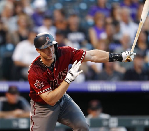 (AP Photo/David Zalubowski). Arizona Diamondbacks' Paul Goldschmidt follows the flight of his double off Colorado Rockies starting pitcher Jon Gray in the second inning of a baseball game Wednesday, Sept. 12, 2018, in Denver. (AP Photo/David Zalubowski). Arizona Diamondbacks' Paul Goldschmidt follows the flight of his double off Colorado Rockies starting pitcher Jon Gray in the second inning of a baseball game Wednesday, Sept. 12, 2018, in Denver.