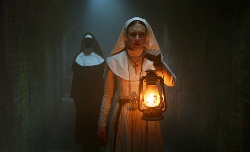 (Warner Bros. Pictures via AP). This image released by Warner Bros. Pictures shows Taissa Farmiga in a scene from "The Nun." (Warner Bros. Pictures via AP). This image released by Warner Bros. Pictures shows Taissa Farmiga in a scene from "The Nun."