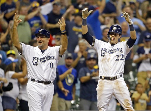 Yelich's 2nd cycle in 3 weeks vs Reds leads Brewers, 8-0