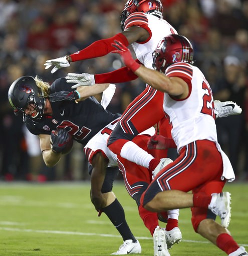 (AP Photo/Ben Margot). Stanford's Trenton Irwin, left, runs against Utah's Chase Hansen (22) and another defender during the first half of an NCAA college football game Saturday, Oct. 6, 2018, in Stanford, Calif. (AP Photo/Ben Margot). Stanford's Trenton Irwin, left, runs against Utah's Chase Hansen (22) and another defender during the first half of an NCAA college football game Saturday, Oct. 6, 2018, in Stanford, Calif.