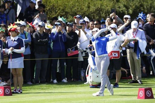 (AP Photo/Ahn Young-joon). Sung Hyun Park of South Korea watches her shot on the 6th hole during the final round of the LPGA's UL International Crown golf tournament at the Jack Nicklaus Golf Club Korea in Incheon, South Korea, Sunday, Oct. 7, 2018. (AP Photo/Ahn Young-joon). Sung Hyun Park of South Korea watches her shot on the 6th hole during the final round of the LPGA's UL International Crown golf tournament at the Jack Nicklaus Golf Club Korea in Incheon, South Korea, Sunday, Oct. 7, 2018.