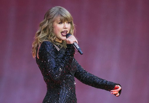 (Photo by Joel C Ryan/Invision/AP, File). FILE - In this June 22, 2018, file photo, singer Taylor Swift performs on stage in concert at Wembley Stadium in London. Swift posted on Instagram Sunday, Oct. 7, that she's voting for Tennessee's Democratic S... (Photo by Joel C Ryan/Invision/AP, File). FILE - In this June 22, 2018, file photo, singer Taylor Swift performs on stage in concert at Wembley Stadium in London. Swift posted on Instagram Sunday, Oct. 7, that she's voting for Tennessee's Democratic S...