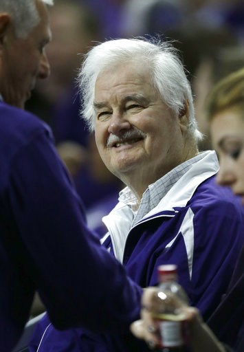 (AP Photo/Orlin Wagner, File). FILE - In this Jan. 24, 2015, file photo, Former Kansas State basketball coach Tex Winter smiles when greeted in the crowd during the first half of the team's NCAA college basketball game against Oklahoma State in Manhatt... (AP Photo/Orlin Wagner, File). FILE - In this Jan. 24, 2015, file photo, Former Kansas State basketball coach Tex Winter smiles when greeted in the crowd during the first half of the team's NCAA college basketball game against Oklahoma State in Manhatt...