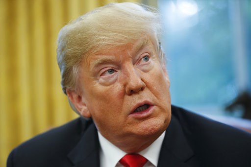 (AP Photo/Pablo Martinez Monsivais). President Donald Trump speaks during his meeting to discuss potential damage from Hurricane Michael, in the Oval Office of the White House in Washington, Wednesday, Oct. 10, 2018. (AP Photo/Pablo Martinez Monsivais). President Donald Trump speaks during his meeting to discuss potential damage from Hurricane Michael, in the Oval Office of the White House in Washington, Wednesday, Oct. 10, 2018.