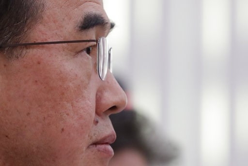 (AP Photo/Lee Jin-man). South Korean Unification Minister Cho Myoung-gyon listens to lawmaker's question at the National Assembly in Seoul, South Korea, Thursday, Oct. 11, 2018. South Korea has walked back on a proposal to lift some of its unilateral s... (AP Photo/Lee Jin-man). South Korean Unification Minister Cho Myoung-gyon listens to lawmaker's question at the National Assembly in Seoul, South Korea, Thursday, Oct. 11, 2018. South Korea has walked back on a proposal to lift some of its unilateral s...
