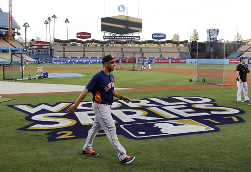 (AP Photo/David J. Phillip, file). FILE - In this Oct. 23, 2017 file photo, Houston Astros bench coach Alex Cora walks across the field in Los Angeles during media day for baseball's World Series against the Los Angeles Dodgers. Current Boston Red Sox ... (AP Photo/David J. Phillip, file). FILE - In this Oct. 23, 2017 file photo, Houston Astros bench coach Alex Cora walks across the field in Los Angeles during media day for baseball's World Series against the Los Angeles Dodgers. Current Boston Red Sox ...