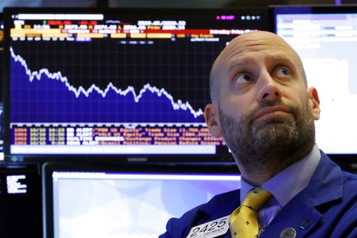 (AP Photo/Richard Drew). Specialist Meric Greenbaum works at his post on the floor of the New York Stock Exchange, Wednesday, Oct. 10, 2018. Stocks are extending their slump on Wall Street, led by drops in big technology companies, as rising bond yield... (AP Photo/Richard Drew). Specialist Meric Greenbaum works at his post on the floor of the New York Stock Exchange, Wednesday, Oct. 10, 2018. Stocks are extending their slump on Wall Street, led by drops in big technology companies, as rising bond yield...