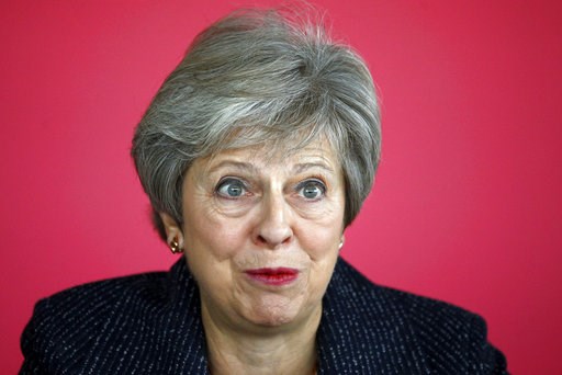 (Henry Nicholls/Pool via AP). Britain's Prime Minister Theresa May attends a roundtable meeting with business leaders whose companies are inaugural signatories of the Race at Work Charter at the Southbank Centre in London, Thursday Oct. 11, 2018. (Henry Nicholls/Pool via AP). Britain's Prime Minister Theresa May attends a roundtable meeting with business leaders whose companies are inaugural signatories of the Race at Work Charter at the Southbank Centre in London, Thursday Oct. 11, 2018.