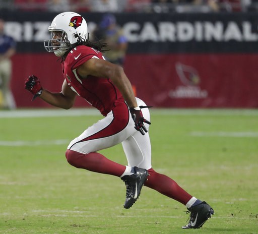 (AP Photo/Rick Scuteri, File). FILE - In this Aug. 11, 2018, file photo, Arizona Cardinals wide receiver Larry Fitzgerald (11) runs during the first half of an preseason NFL football game against the Los Angeles Chargers, in Glendale, Ariz. Just like ... (AP Photo/Rick Scuteri, File). FILE - In this Aug. 11, 2018, file photo, Arizona Cardinals wide receiver Larry Fitzgerald (11) runs during the first half of an preseason NFL football game against the Los Angeles Chargers, in Glendale, Ariz. Just like ...