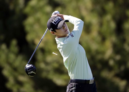 (AP Photo/Lee Jin-man). Sung Hyun Park of South Korea watches her shot on the second hole during the second round of the LPGA KEB Hana Bank Championship at Sky72 Golf Club in Incheon, South Korea, Friday, Oct. 12, 2018. (AP Photo/Lee Jin-man). Sung Hyun Park of South Korea watches her shot on the second hole during the second round of the LPGA KEB Hana Bank Championship at Sky72 Golf Club in Incheon, South Korea, Friday, Oct. 12, 2018.
