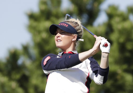 (AP Photo/Lee Jin-man). Charley Hull of England watches her shot on the third hole during the second round of the LPGA KEB Hana Bank Championship at Sky72 Golf Club in Incheon, South Korea, Friday, Oct. 12, 2018. (AP Photo/Lee Jin-man). Charley Hull of England watches her shot on the third hole during the second round of the LPGA KEB Hana Bank Championship at Sky72 Golf Club in Incheon, South Korea, Friday, Oct. 12, 2018.