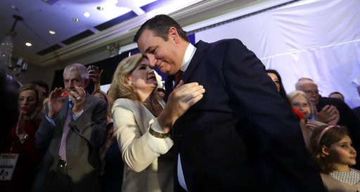 (AP Photo/David J. Phillip). Sen. Ted Cruz, R-Texas, is hugged by his wife, Heidi, during an election night victory party, Tuesday, Nov. 6, 2018, in Houston. (AP Photo/David J. Phillip). Sen. Ted Cruz, R-Texas, is hugged by his wife, Heidi, during an election night victory party, Tuesday, Nov. 6, 2018, in Houston.
