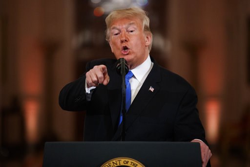 (AP Photo/Evan Vucci). President Donald Trump speaks during a news conference in the East Room of the White House, Wednesday, Nov. 7, 2018, in Washington. (AP Photo/Evan Vucci). President Donald Trump speaks during a news conference in the East Room of the White House, Wednesday, Nov. 7, 2018, in Washington.