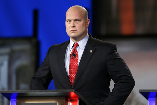 (AP Photo/Charlie Neibergall, File). FILE - In this April 24, 2014, file photo, then-Iowa Republican senatorial candidate and former U.S. Attorney Matt Whitaker watches before a live televised debate in Johnston, Iowa. President Donald Trump announced ... (AP Photo/Charlie Neibergall, File). FILE - In this April 24, 2014, file photo, then-Iowa Republican senatorial candidate and former U.S. Attorney Matt Whitaker watches before a live televised debate in Johnston, Iowa. President Donald Trump announced ...