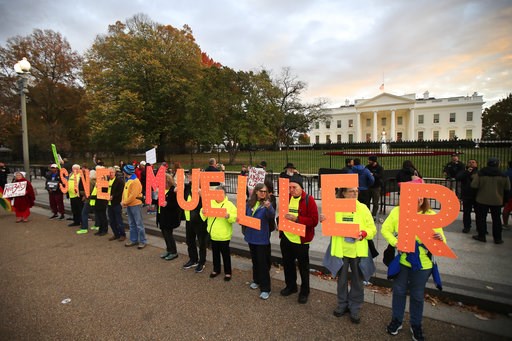 (AP Photo/Manuel Balce Ceneta). Protestors gather in front of the White House in Washington, Thursday, Nov. 8, 2018, as part of a nationwide "Protect Mueller" campaign demanding that acting U.S. Attorney General Matthew Whitaker recuse himself from ove... (AP Photo/Manuel Balce Ceneta). Protestors gather in front of the White House in Washington, Thursday, Nov. 8, 2018, as part of a nationwide "Protect Mueller" campaign demanding that acting U.S. Attorney General Matthew Whitaker recuse himself from ove...
