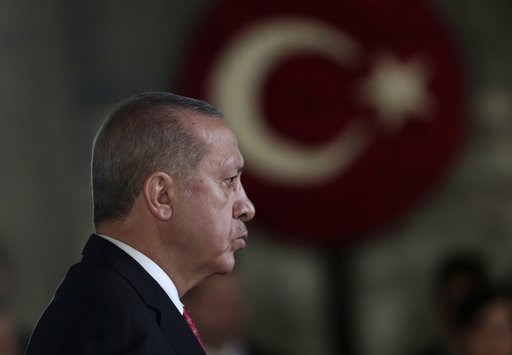 (AP Photo/Burhan Ozbilici). Turkey's President Recep Tayyip Erdogan attends a wreath-laying ceremony at the mausoleum of the nation's founding father Mustafa Kemal Ataturk, during a ceremony to mark the 80th anniversary of his death, in Ankara, Turkey,... (AP Photo/Burhan Ozbilici). Turkey's President Recep Tayyip Erdogan attends a wreath-laying ceremony at the mausoleum of the nation's founding father Mustafa Kemal Ataturk, during a ceremony to mark the 80th anniversary of his death, in Ankara, Turkey,...