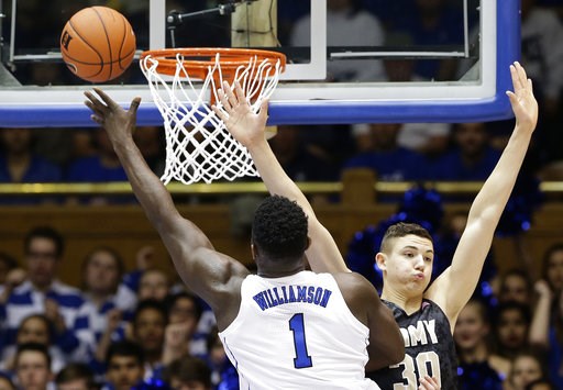 Williamson, No. 4 Duke pull away from Army, 94-72