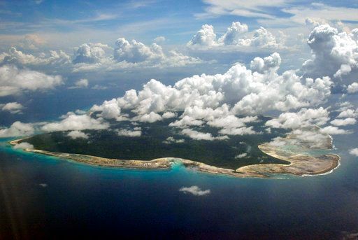 14, 2005 file photo, clouds hang over the north sentinel island