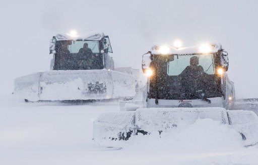 (Northstar California Resort via AP). A pair of snow plows operate at the Northstar California Resort Thursday, Nov. 29, 2018, in Truckee, Calif. More than a foot (30 centimeters) of snow has fallen at some ski resorts around Lake Tahoe. The National W... (Northstar California Resort via AP). A pair of snow plows operate at the Northstar California Resort Thursday, Nov. 29, 2018, in Truckee, Calif. More than a foot (30 centimeters) of snow has fallen at some ski resorts around Lake Tahoe. The National W...