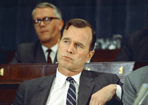 (AP Photo/Charles Tasnadi, File). FILE - In this March 6, 1968 file photo, George H.W. Bush, R-Texas, appears in Washington. Bush died at the age of 94 on Friday, Nov. 30, 2018, about eight months after the death of his wife, Barbara Bush. (AP Photo/Charles Tasnadi, File). FILE - In this March 6, 1968 file photo, George H.W. Bush, R-Texas, appears in Washington. Bush died at the age of 94 on Friday, Nov. 30, 2018, about eight months after the death of his wife, Barbara Bush.